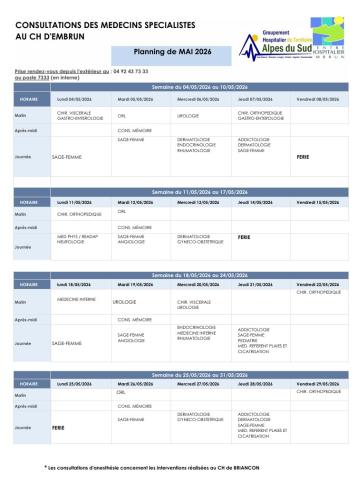 spécialistes mai 26